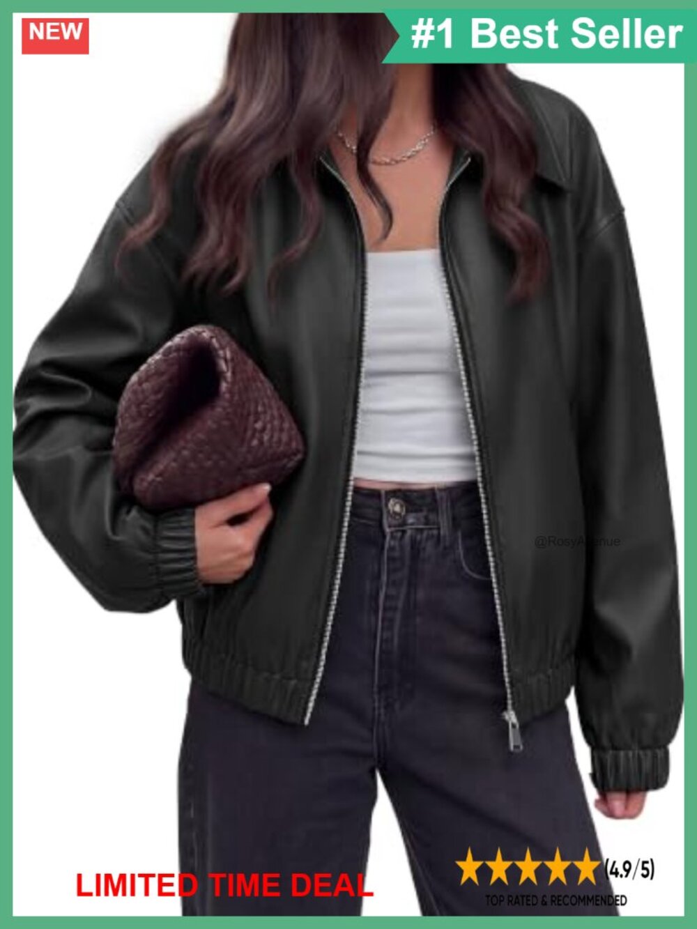 Faux Leather Jacket Women Oversized Zip Up Bomber Coat Fall Winter
